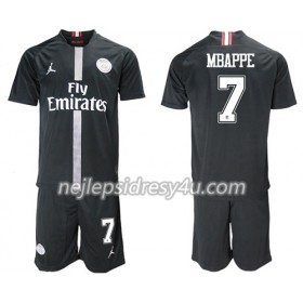 Fotbalový Dres Paris Saint-Germain Mbappe 7 Jodan Černá Dětské Alternativní 2018/19